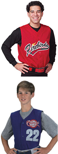 Youth and Adult Pro-Style Six Button Baseball Jerseys