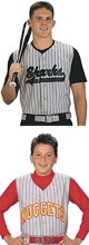 Pro Style Sleeveless Dark PinStripe Full Button Front Jersey images
