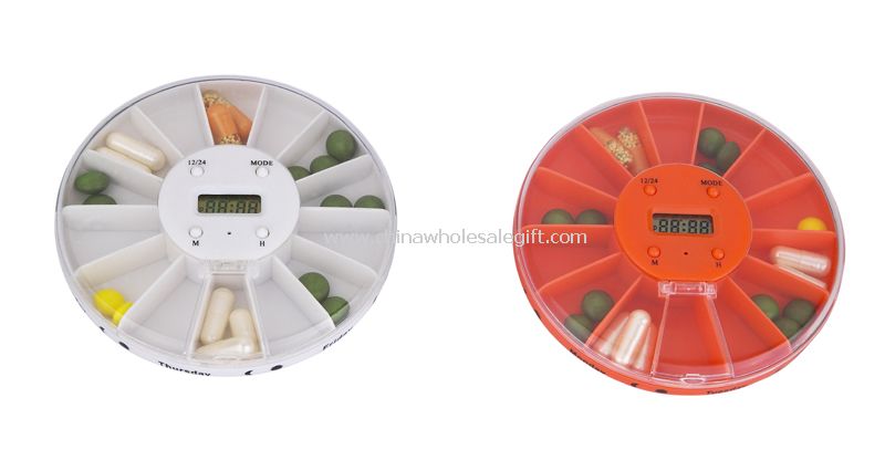 14-Compartments Pill Box with Time&Alarm