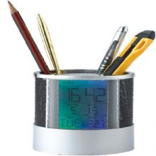 Pen Holder Clock With Changing Color Backlight images