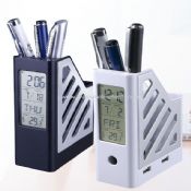 Pen Holder with LCD Clock images