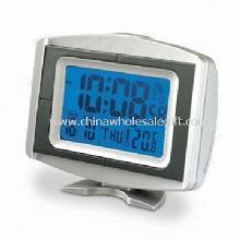 Funkgesteuerte Uhr mit Thermometer und LCD-Hintergrundbeleuchtung images