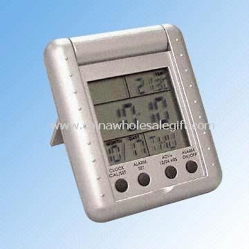 LCD Travel Alarm Clock with Calendar and Temperature Display