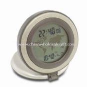 LCD Travel World Time Clock with Temperature Made of Aluminum and Plastic images