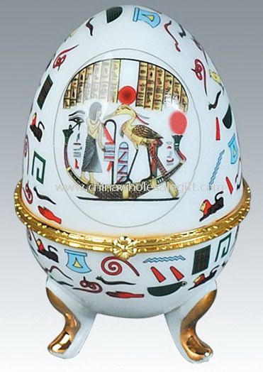 caja de joyería de porcelana de forma de huevo