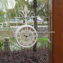 Waterproof and Multifunctional Double-sided Garden Wall Clock with Thermometer images