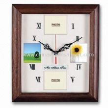 Reloj de pared de marco de madera de la foto images