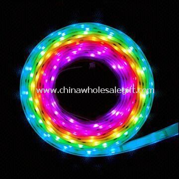 Flexible RGB LED Strip Light with 800 to 1,000mA Working Current and 5W Power Consumption