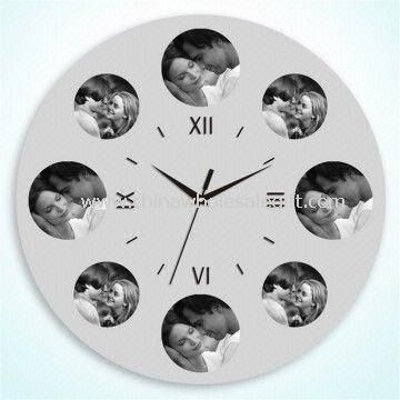 MDF wall clock with multi photo frame