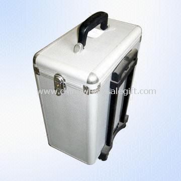 Aluminum Attache Case with Pull and Silvery Diamond Vein on Surface