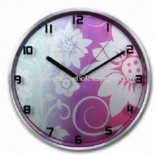 Aluminium Wall Clock with UV Printing Bright Design on Glass Lens images
