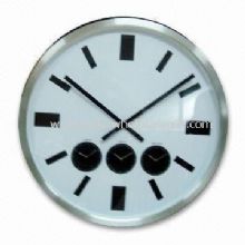 Reloj de pared de aluminio con tres zonas horarias images
