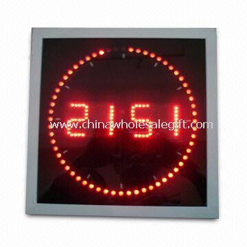 LED Wall Clock in Roll Square Shape with White Aluminum Frame