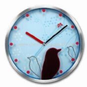 Aluminum Wall Clock with Mirror Design on the Glass Lens and Two Colors Hand images