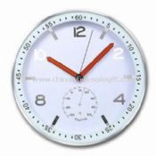 Aluminum Wall Clock with Shiny Figures on Dial and Double Colored Hands images
