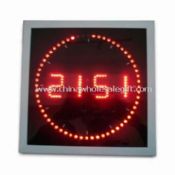 LED Wall Clock in Roll Square Shape with White Aluminum Frame images