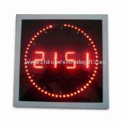 Jam dinding LED dalam bentuk Roll Square dengan rangka aluminium putih images