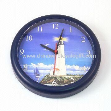 10-дюймовый круглые настенные часы с пластиковый корпус и лен