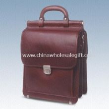 Durable Genuine Leather Briefcase with Key-Lock Closure images