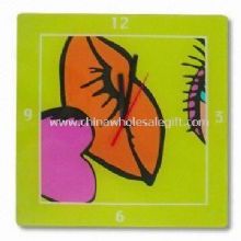 Square-shaped Glass Wall Clock with Decal Printing images