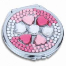 Metal Cosmetic Mirror Decorated with Diamonds images