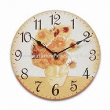 Reloj de pared de madera con diseño de flores images