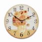 Wooden Wall Clock with Flower Design small picture