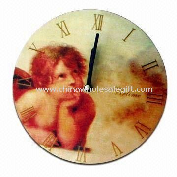 Promotional Wall Clock with Angel Design Made of Wood