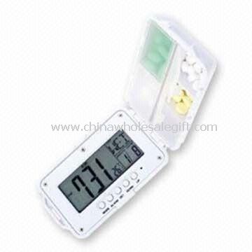 Digitale Pill Box mit Thermometer Kalender und Countdown-Datumsfunktionen