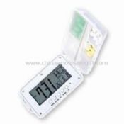 Ψηφιακή χάπι πλαίσιο με το ημερολόγιο θερμόμετρο και αντίστροφη μέτρηση ημερομηνία λειτουργίες images