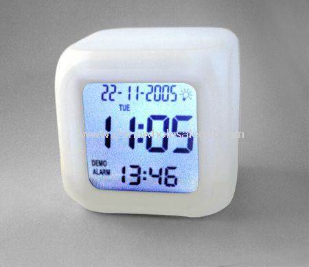 Lcd Alarm Clock With Led Color Changing