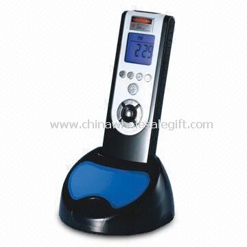 Handheld Wireless Mouse Presenter with Built-in Rechargeable Li-ion Battery and LCD Alarm Clock