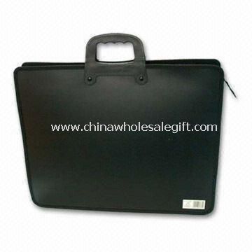 PP Briefcase with Two Compartments Inside Hard Handle and Zipper Closure