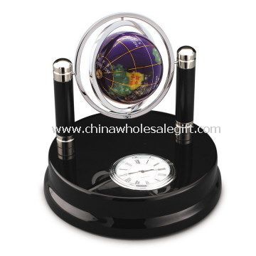 Bureau globe clock set