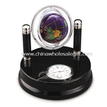 set reloj de escritorio globo