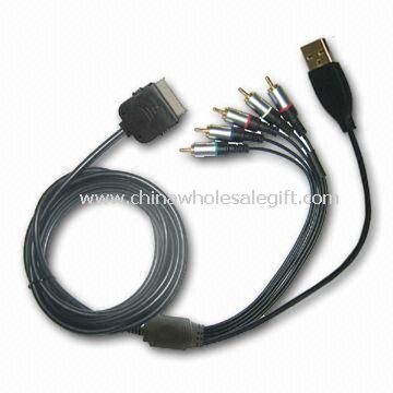 A / V kabel dengan kabel panjang 1.5m cocok untuk iPod/iPhone