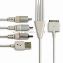 AV Cable for iPad/iPhone 4 Supports Audio and Video Output in Clear Video Signal images