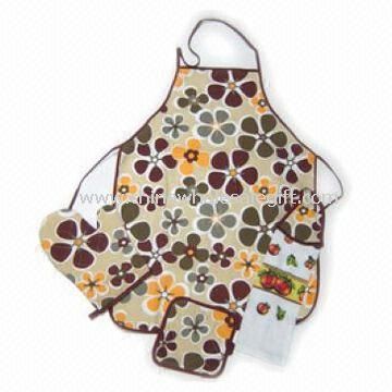 Kitchen Cooking Apron Set Made of 100% Cotton or Canvas