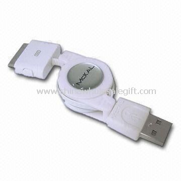 USB Retractable Charging and Data Transfer Cable for iPOD or iPhone