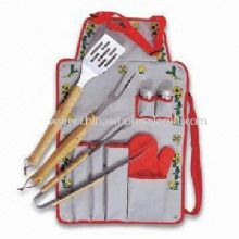 Seven-piece Barbecue Tool Set with Printed Apron Includes Pepper Shakers images