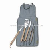 5pcs BBQ Apron Set with Wood Handle Full Functional images