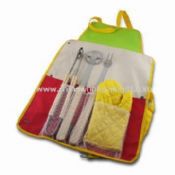 BBQ Set with Apron, Made of Stainless Steel, Includes Fork, Spatula, Tong and A Glove images