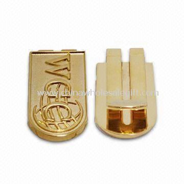 Metal Money Clips in Gold-plated Color Made of Bronze, Iron, Zinc-alloy and Aluminum