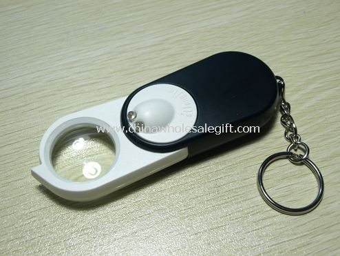 Magnifier diterangi dengan lampu senter dan Money Detector