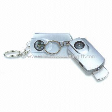 Keychains چند منظوره با نور چراغ/قطب نما/ذره بین