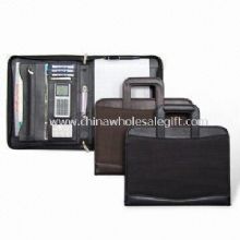 Aktenkoffer-Portfolio mit Taschenrechner und Metall Bindemittel hergestellt aus PU Leder images