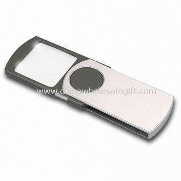 Mikro Magnifier dengan LED dan kaca pembesar ayunan keluar