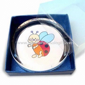 Clear Glass Paperweight in Round Shape