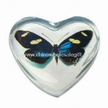 Clear Glass Paperweight in Heart Shape images