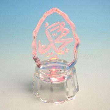 Glass Paper Weight with LED Light